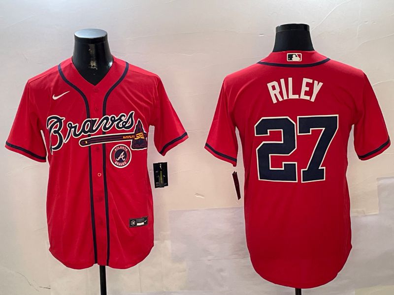 Men Atlanta Braves #27 Riley Red Game 2024 Nike MLB Jersey style 2